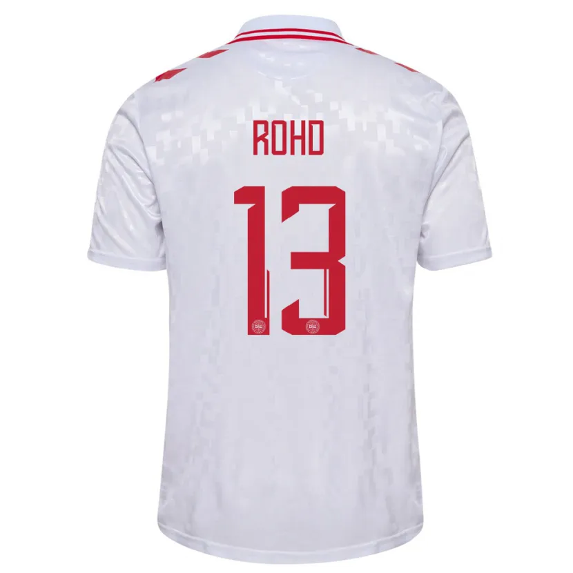 Danxen Dames Denemarken Emil Rohd #13 Wit Uitshirt Uittenue 24-26 T-Shirt