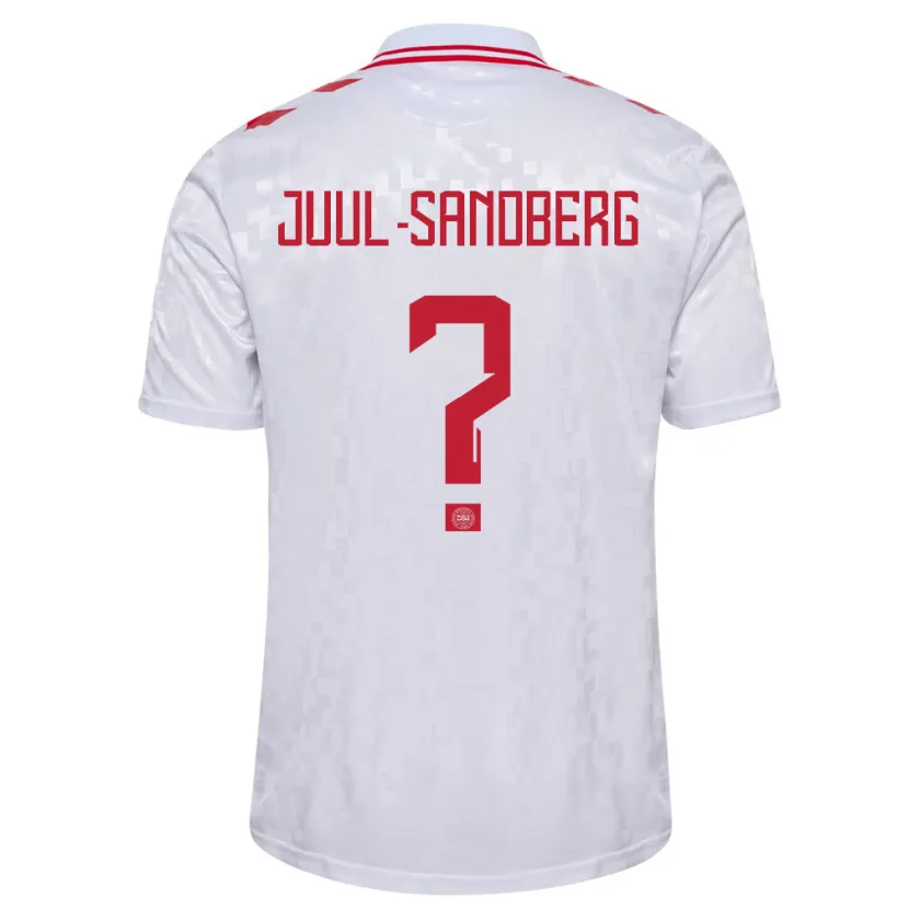 Danxen Dames Denemarken Nikolaj Juul-Sandberg #0 Wit Uitshirt Uittenue 24-26 T-Shirt