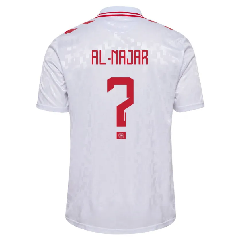 Danxen Dames Denemarken Ali Al-Najar #0 Wit Uitshirt Uittenue 24-26 T-Shirt