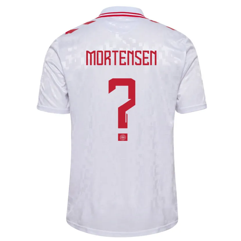 Danxen Dames Denemarken Malthe Mortensen #0 Wit Uitshirt Uittenue 24-26 T-Shirt