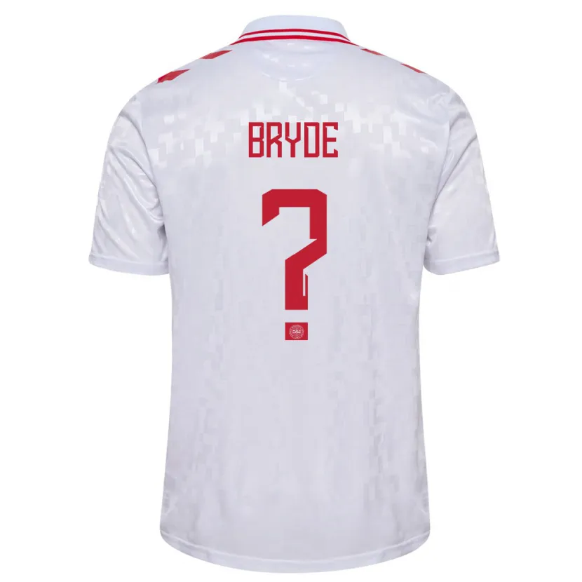 Danxen Dames Denemarken Lucas Bryde #0 Wit Uitshirt Uittenue 24-26 T-Shirt