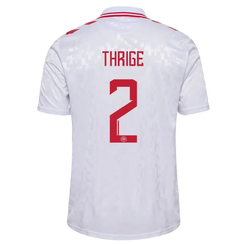 Danxen Dames Denemarken Sara Thrige #2 Wit Uitshirt Uittenue 24-26 T-Shirt