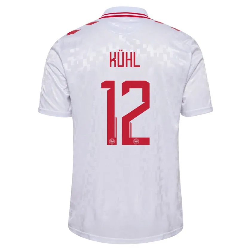 Danxen Dames Denemarken Kathrine Kühl #12 Wit Uitshirt Uittenue 24-26 T-Shirt
