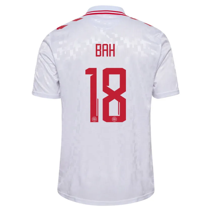 Danxen Dames Denemarken Alexander Bah #18 Wit Uitshirt Uittenue 24-26 T-Shirt