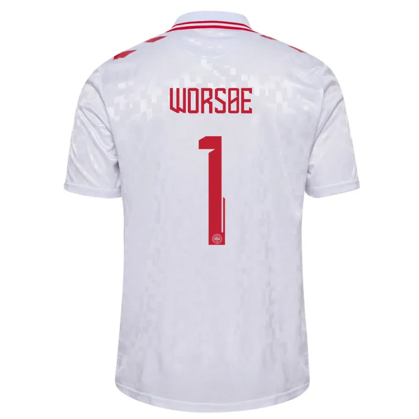 Danxen Dames Denemarken Laura Worsoe #1 Wit Uitshirt Uittenue 24-26 T-Shirt