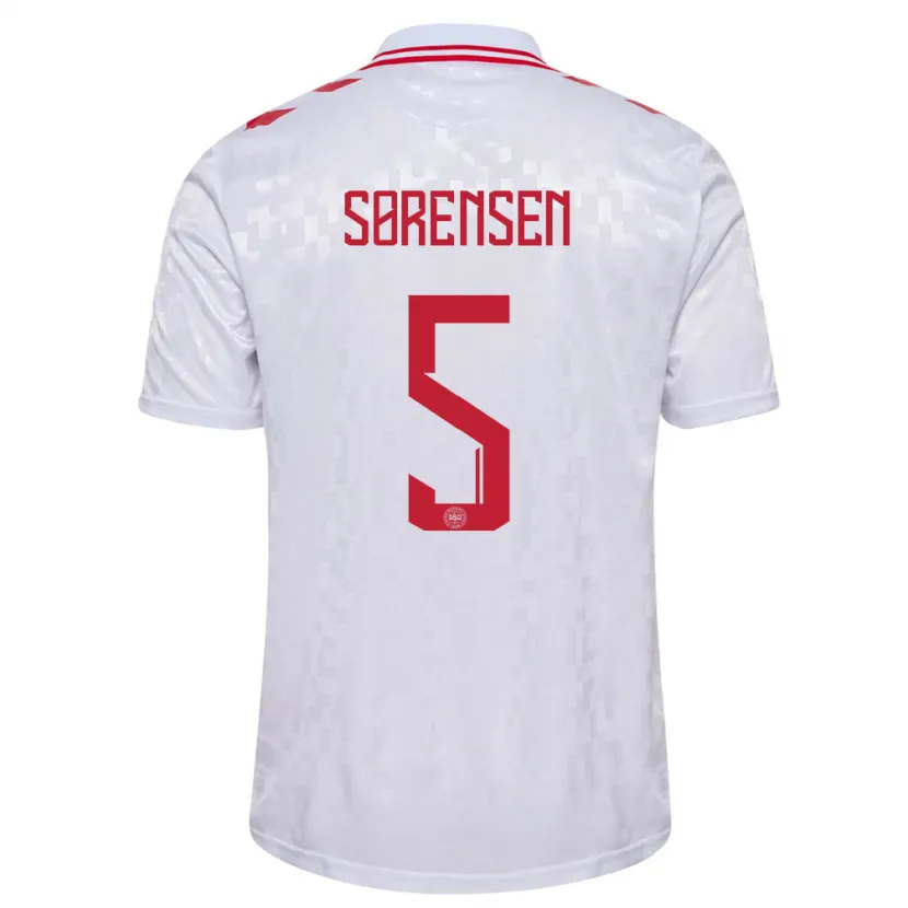Danxen Dames Denemarken Simone Boye Sorensen #5 Wit Uitshirt Uittenue 24-26 T-Shirt