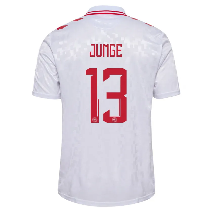 Danxen Dames Denemarken Sofie Junge #13 Wit Uitshirt Uittenue 24-26 T-Shirt