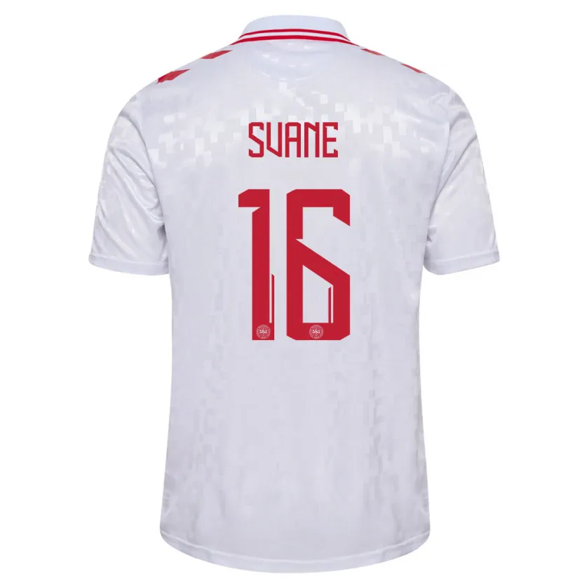 Danxen Dames Denemarken Katrine Svane #16 Wit Uitshirt Uittenue 24-26 T-Shirt