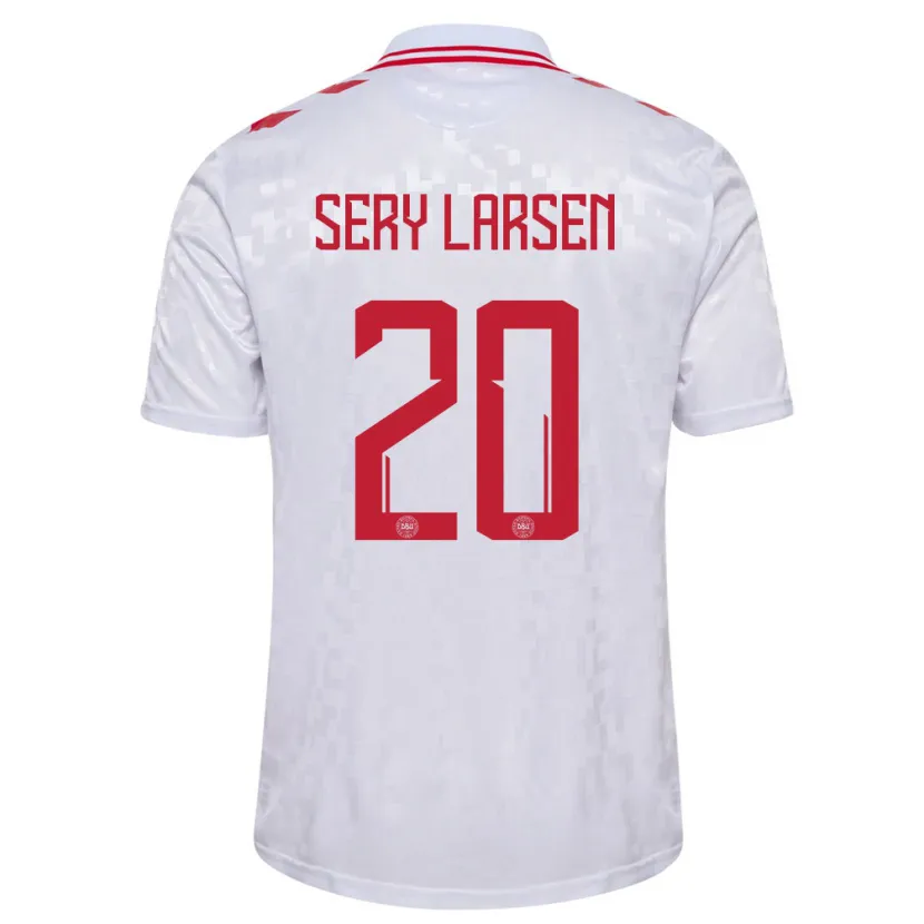 Danxen Dames Denemarken Japhet Sery Larsen #20 Wit Uitshirt Uittenue 24-26 T-Shirt