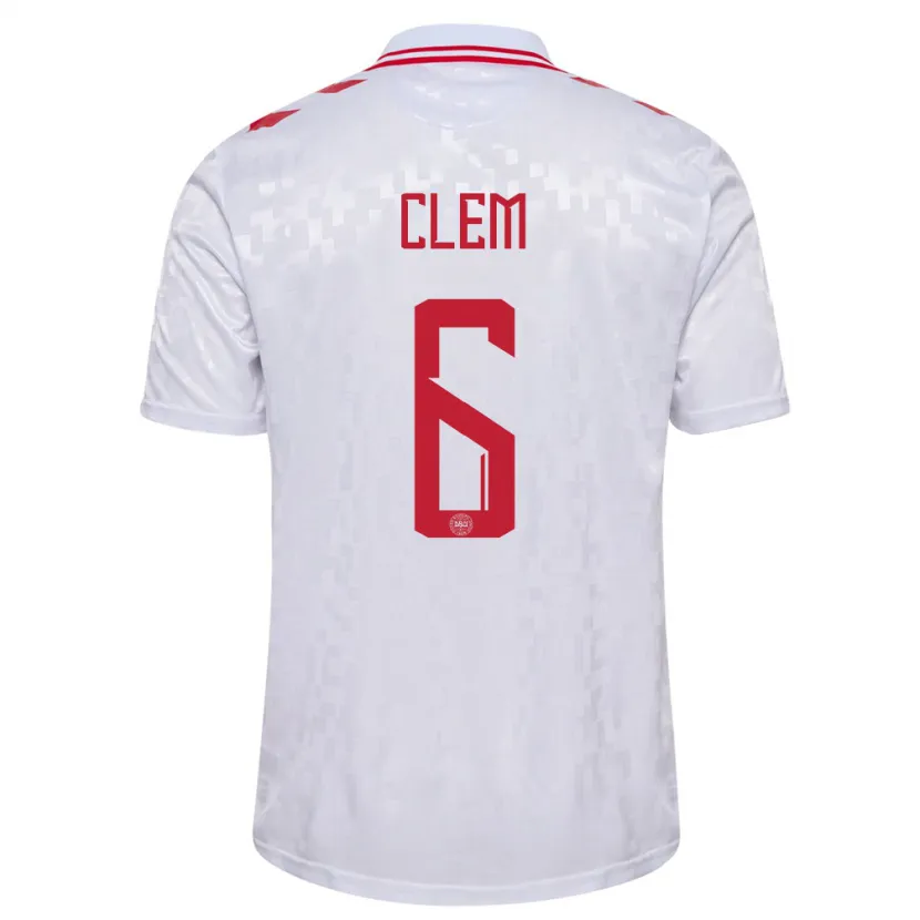 Danxen Dames Denemarken William Clem #6 Wit Uitshirt Uittenue 24-26 T-Shirt
