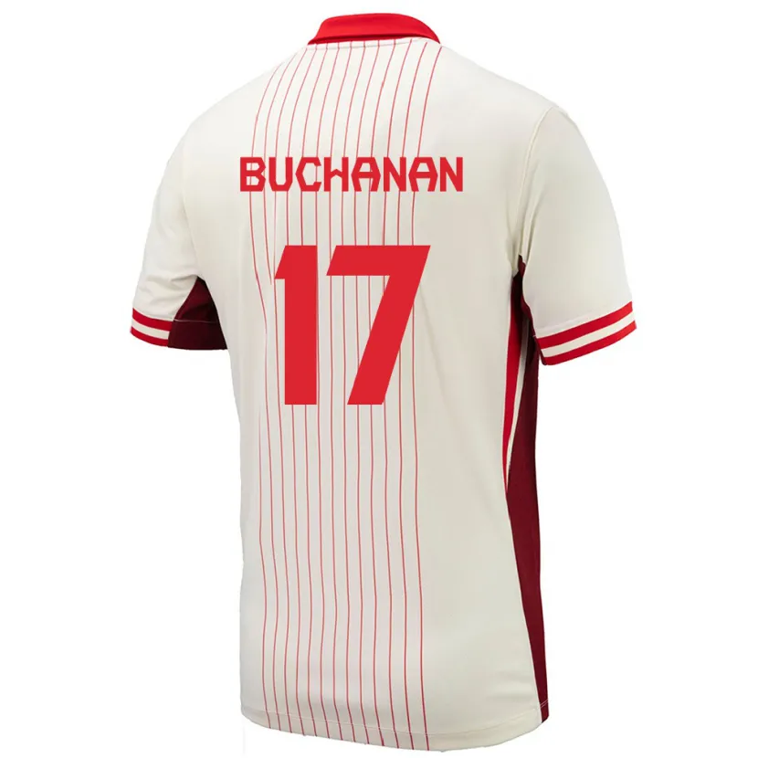 Danxen Dames Canada Tajon Buchanan #17 Wit Uitshirt Uittenue 24-26 T-Shirt