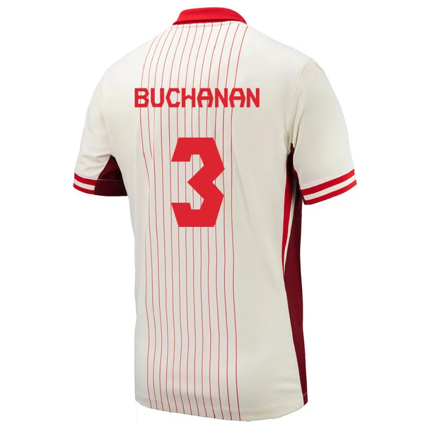 Danxen Dames Canada Kadeisha Buchanan #3 Wit Uitshirt Uittenue 24-26 T-Shirt
