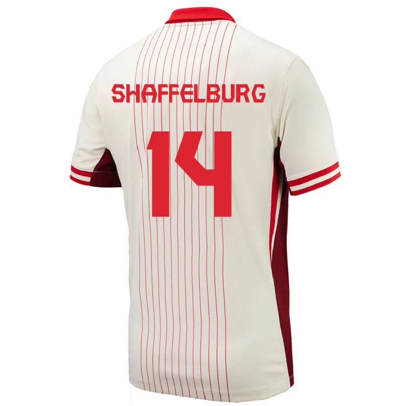 Danxen Dames Canada Jacob Shaffelburg #14 Wit Uitshirt Uittenue 24-26 T-Shirt