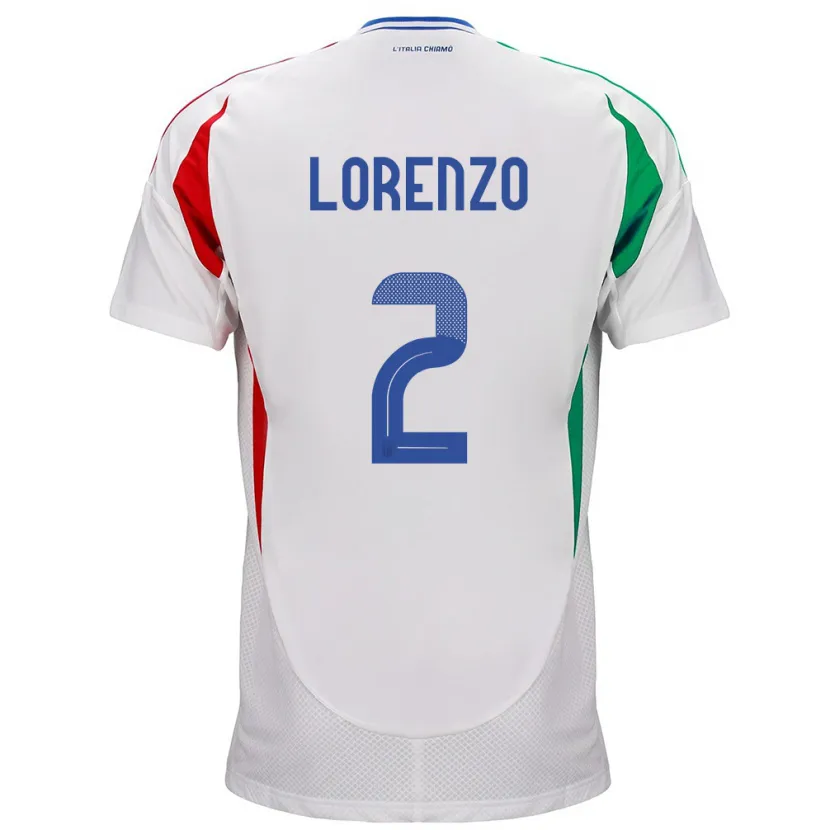 Danxen Dames Italië Giovanni Di Lorenzo #2 Wit Uitshirt Uittenue 24-26 T-Shirt