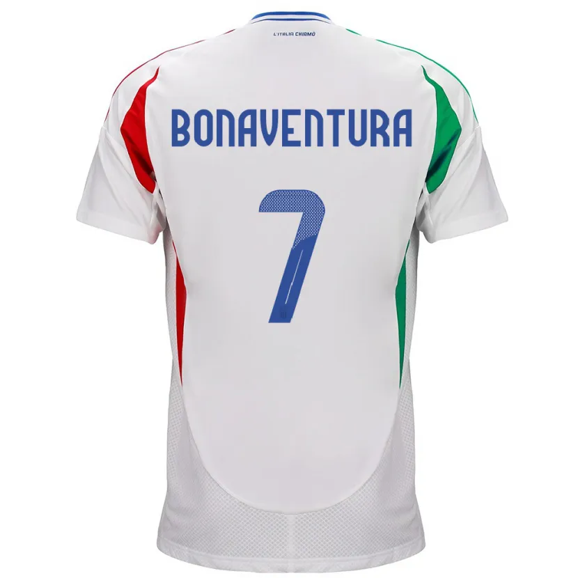 Danxen Dames Italië Giacomo Bonaventura #7 Wit Uitshirt Uittenue 24-26 T-Shirt