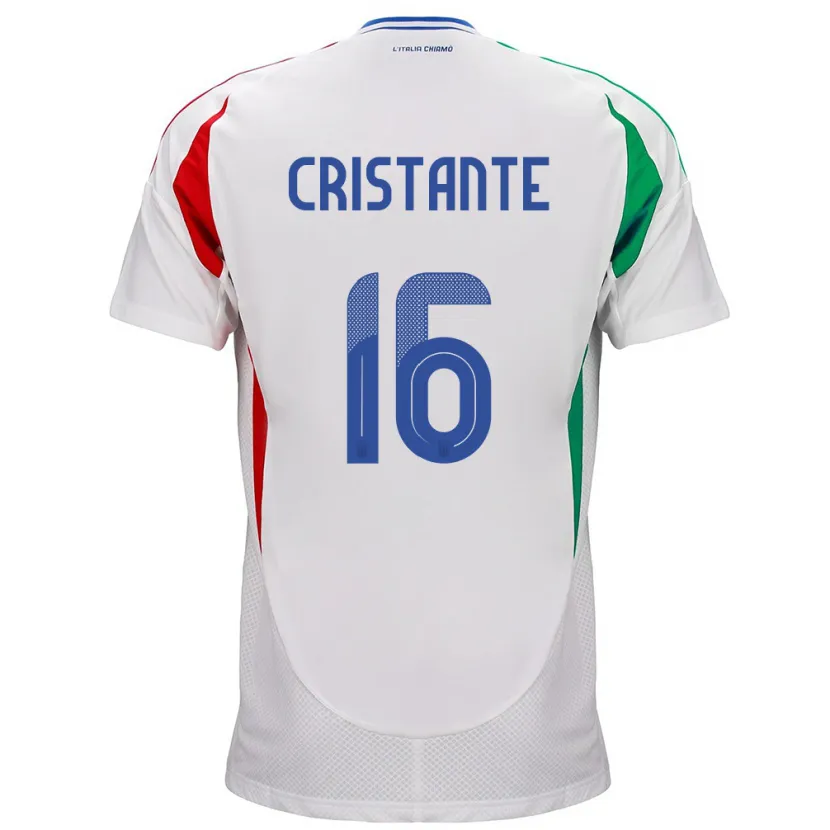 Danxen Dames Italië Bryan Cristante #16 Wit Uitshirt Uittenue 24-26 T-Shirt