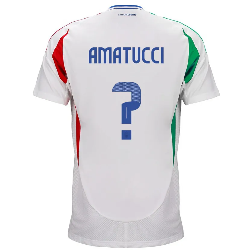 Danxen Dames Italië Lorenzo Amatucci #0 Wit Uitshirt Uittenue 24-26 T-Shirt