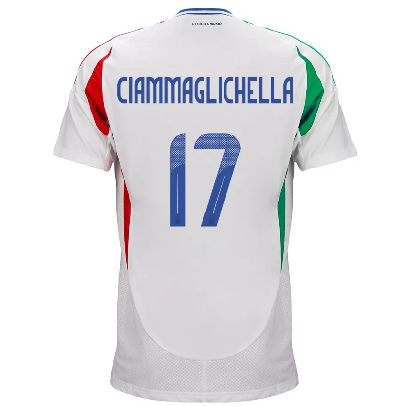 Danxen Dames Italië Aaron Ciammaglichella #17 Wit Uitshirt Uittenue 24-26 T-Shirt