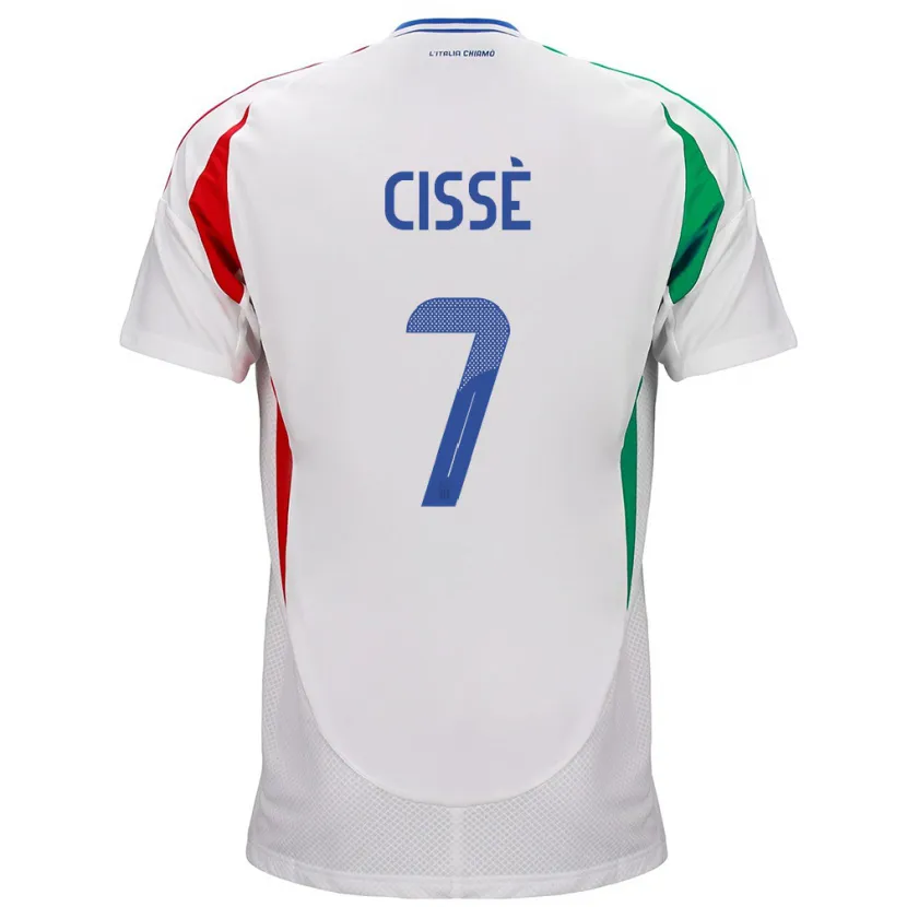 Danxen Dames Italië Alphadjo Cissè #7 Wit Uitshirt Uittenue 24-26 T-Shirt