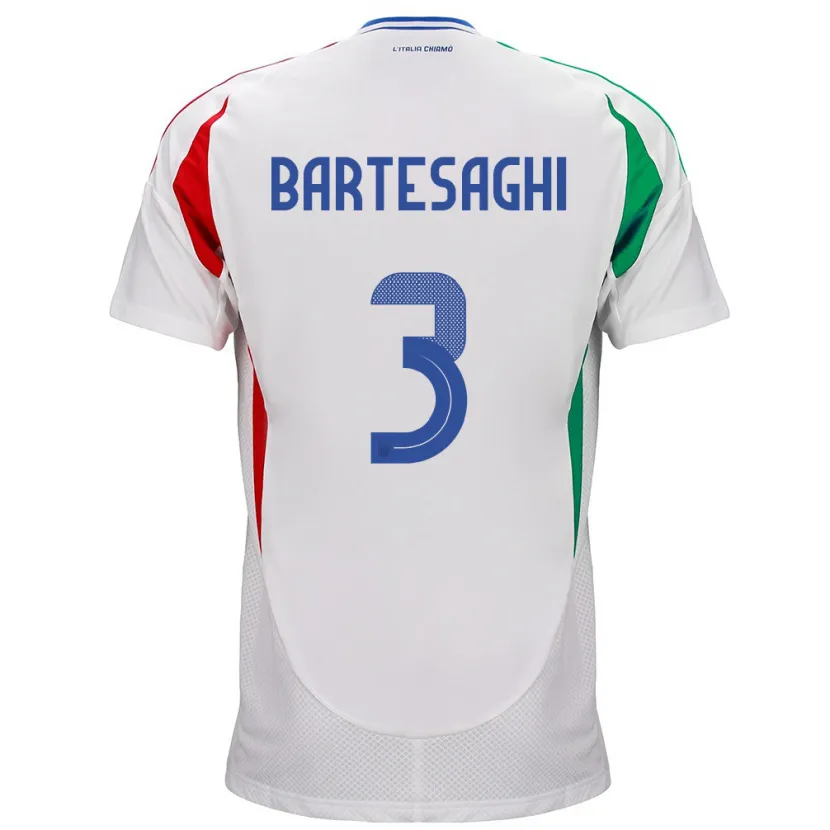 Danxen Dames Italië Davide Bartesaghi #3 Wit Uitshirt Uittenue 24-26 T-Shirt
