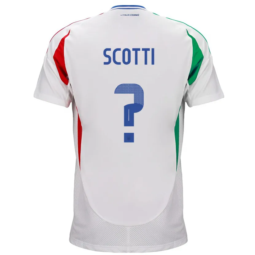 Danxen Dames Italië Filippo Scotti #0 Wit Uitshirt Uittenue 24-26 T-Shirt