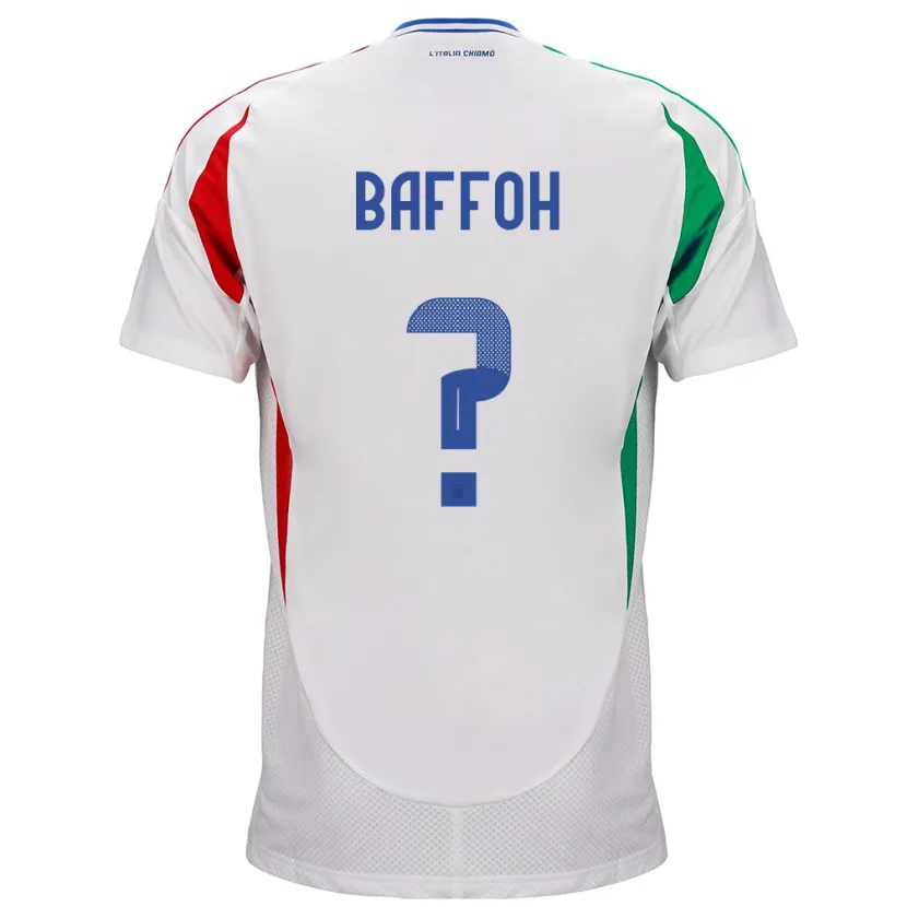 Danxen Dames Italië Jeffrey Baffoh #0 Wit Uitshirt Uittenue 24-26 T-Shirt