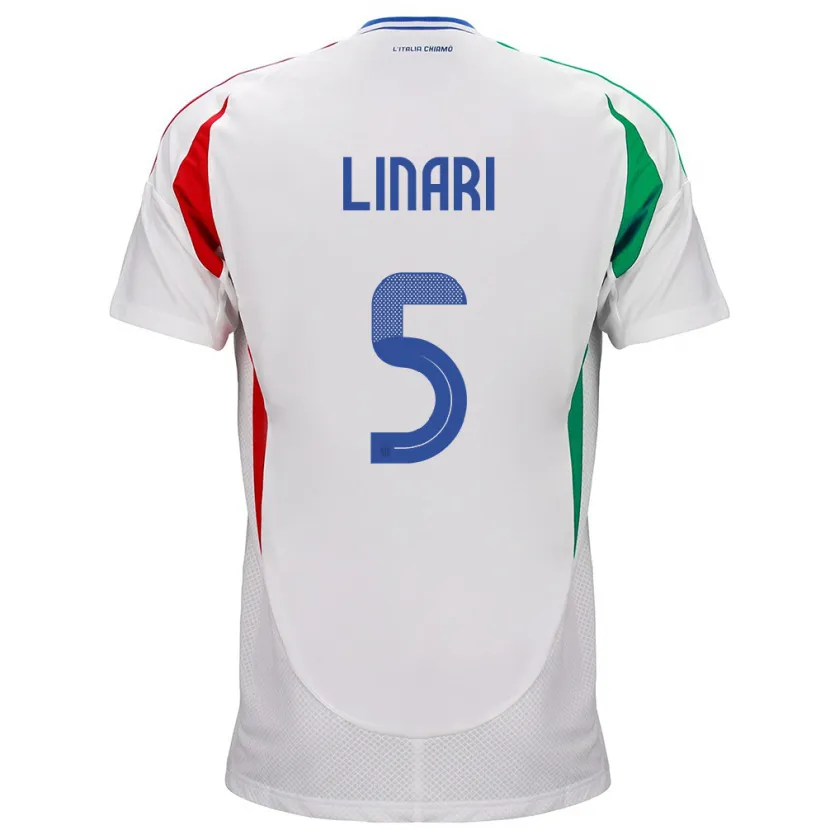 Danxen Dames Italië Elena Linari #5 Wit Uitshirt Uittenue 24-26 T-Shirt