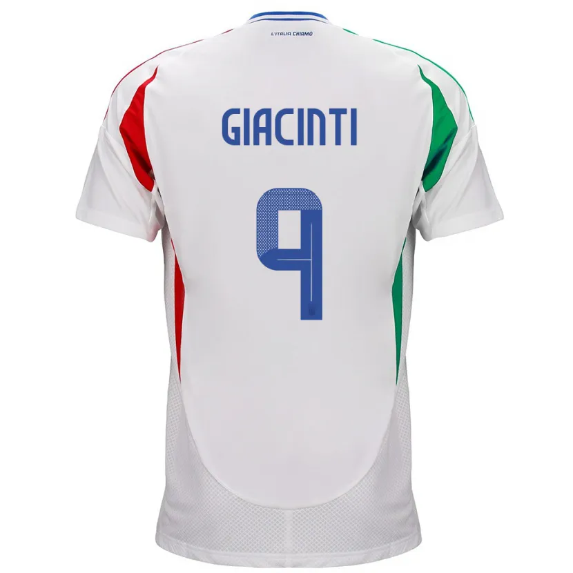 Danxen Dames Italië Valentina Giacinti #9 Wit Uitshirt Uittenue 24-26 T-Shirt