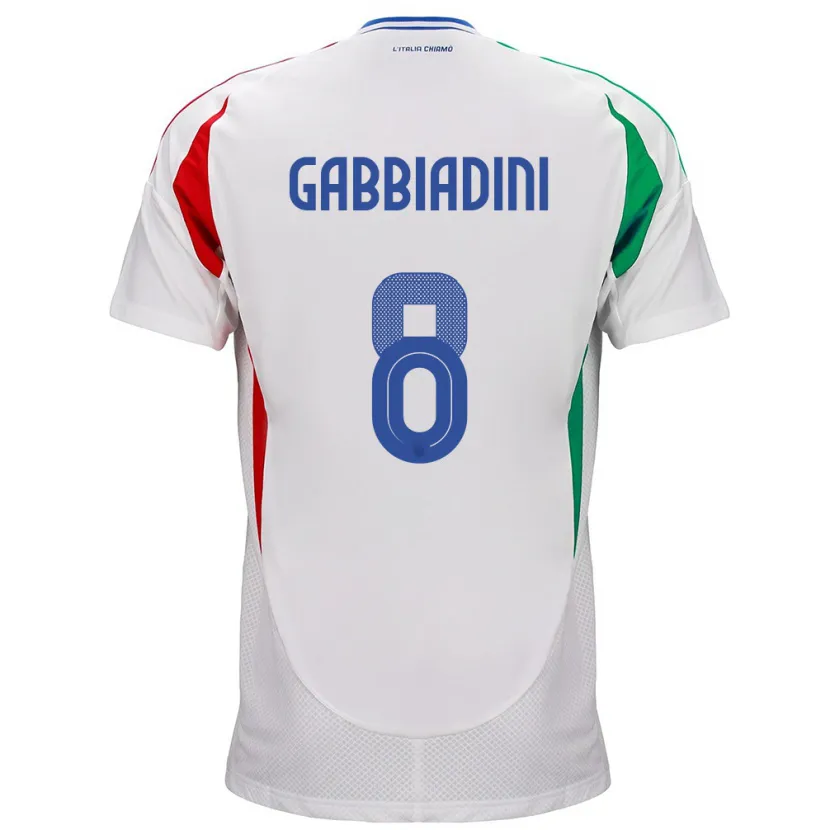 Danxen Dames Italië Melania Gabbiadini #8 Wit Uitshirt Uittenue 24-26 T-Shirt