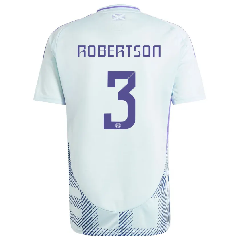 Danxen Dames Schotland Andrew Robertson #3 Licht Mintblauw Uitshirt Uittenue 24-26 T-Shirt