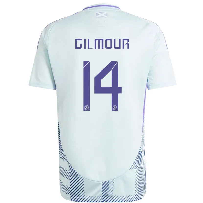 Danxen Dames Schotland Billy Gilmour #14 Licht Mintblauw Uitshirt Uittenue 24-26 T-Shirt