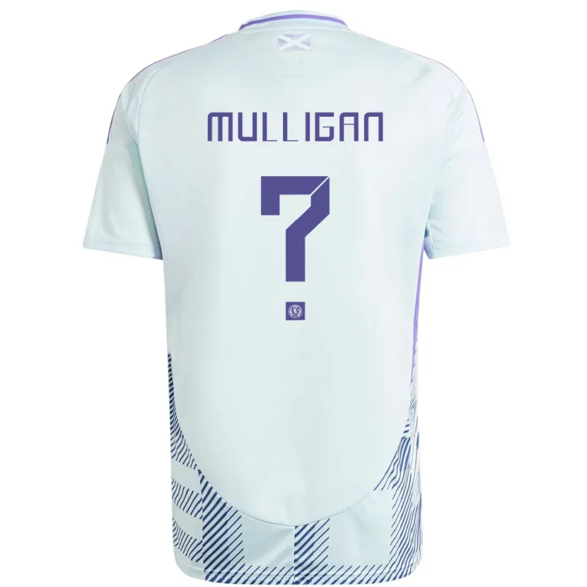 Danxen Dames Schotland Josh Mulligan #0 Licht Mintblauw Uitshirt Uittenue 24-26 T-Shirt