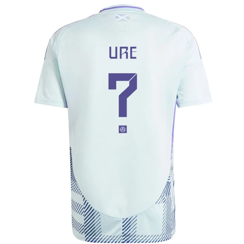 Danxen Dames Schotland Robbie Ure #0 Licht Mintblauw Uitshirt Uittenue 24-26 T-Shirt