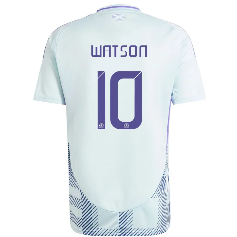Danxen Dames Schotland David Watson #10 Licht Mintblauw Uitshirt Uittenue 24-26 T-Shirt