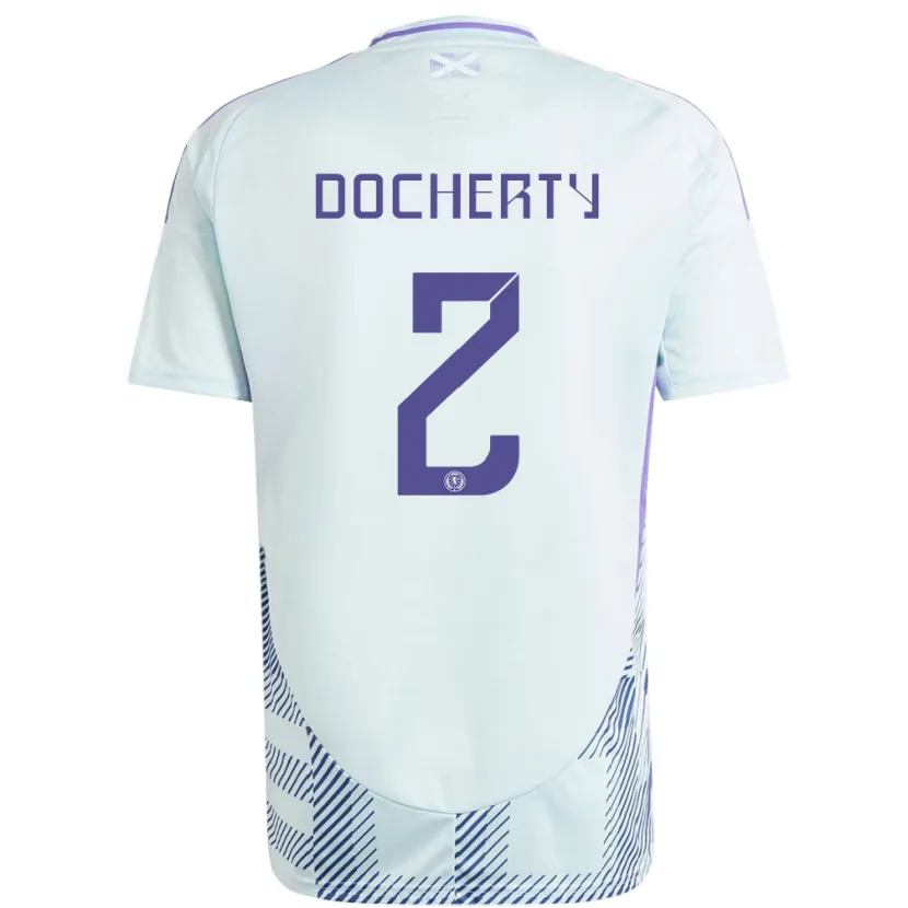 Danxen Dames Schotland Nicola Docherty #2 Licht Mintblauw Uitshirt Uittenue 24-26 T-Shirt