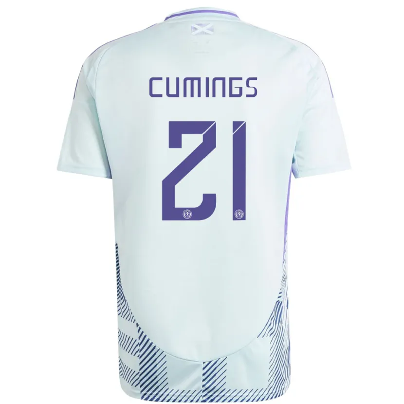 Danxen Dames Schotland Eartha Cumings #21 Licht Mintblauw Uitshirt Uittenue 24-26 T-Shirt