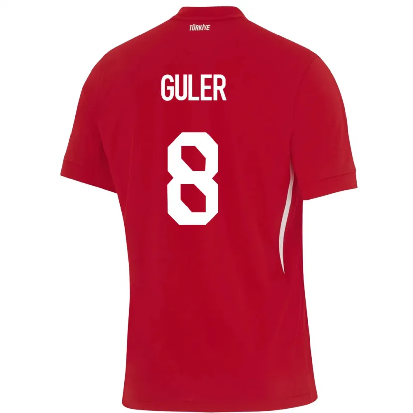Danxen Dames Turkije Arda Güler #8 Rood Uitshirt Uittenue 24-26 T-Shirt