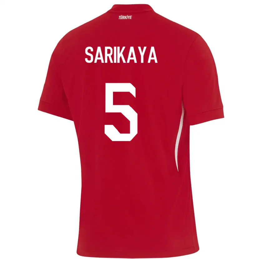 Danxen Dames Turkije Efe Sarıkaya #5 Rood Uitshirt Uittenue 24-26 T-Shirt