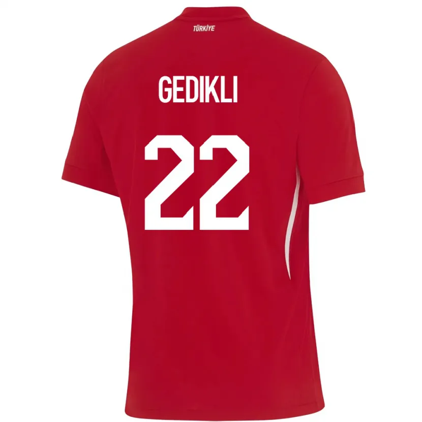 Danxen Dames Turkije Berkant Gedikli #22 Rood Uitshirt Uittenue 24-26 T-Shirt
