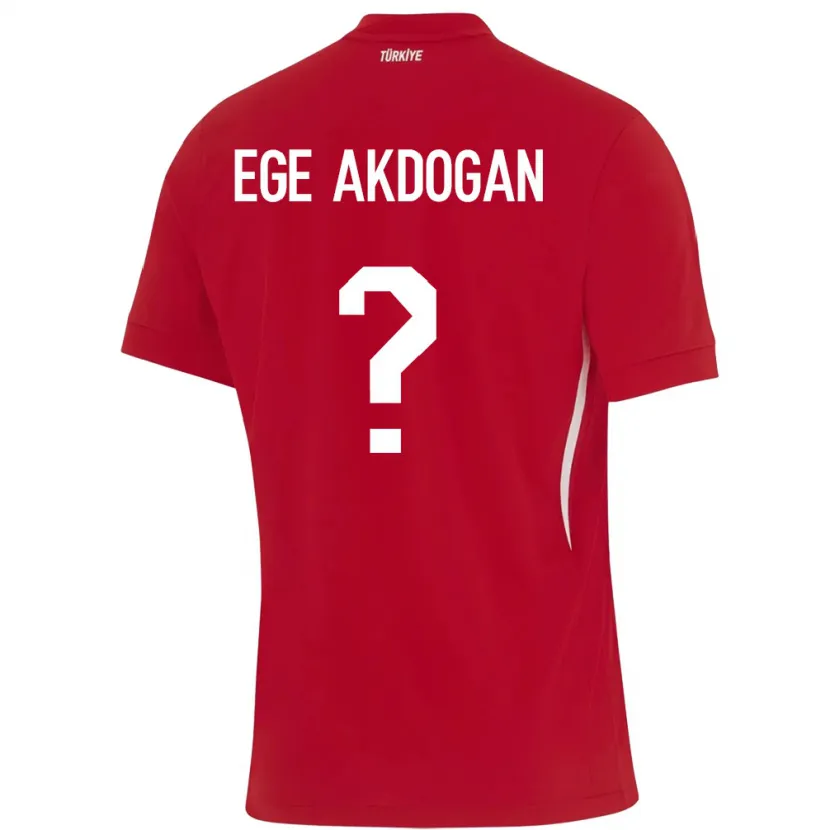 Danxen Dames Turkije Hasan Ege Akdoğan #0 Rood Uitshirt Uittenue 24-26 T-Shirt