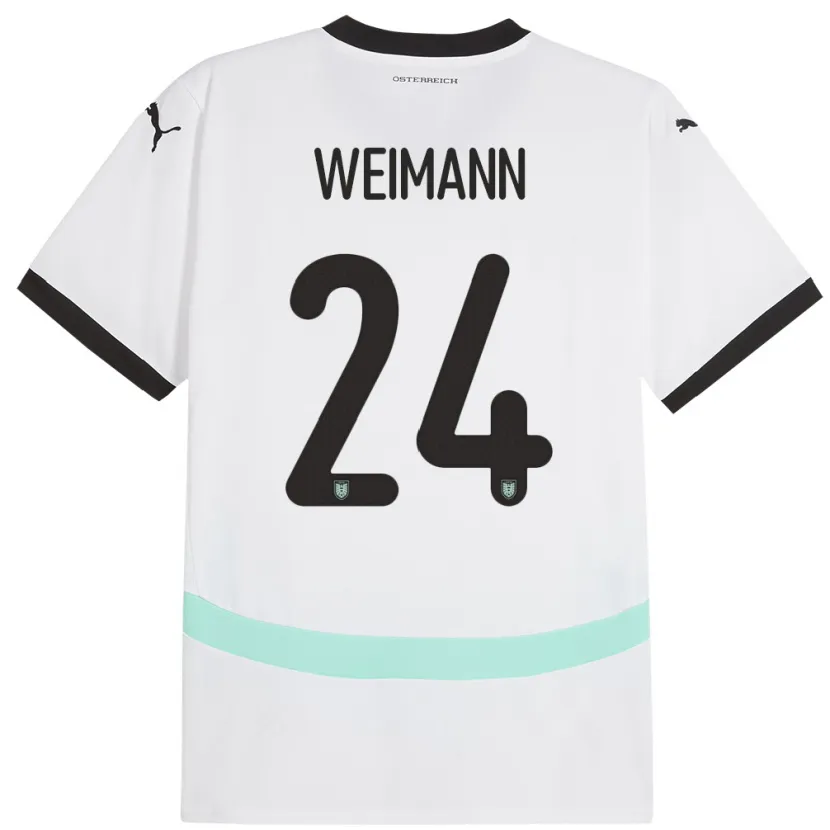 Danxen Dames Oostenrijk Andreas Weimann #24 Wit Uitshirt Uittenue 24-26 T-Shirt