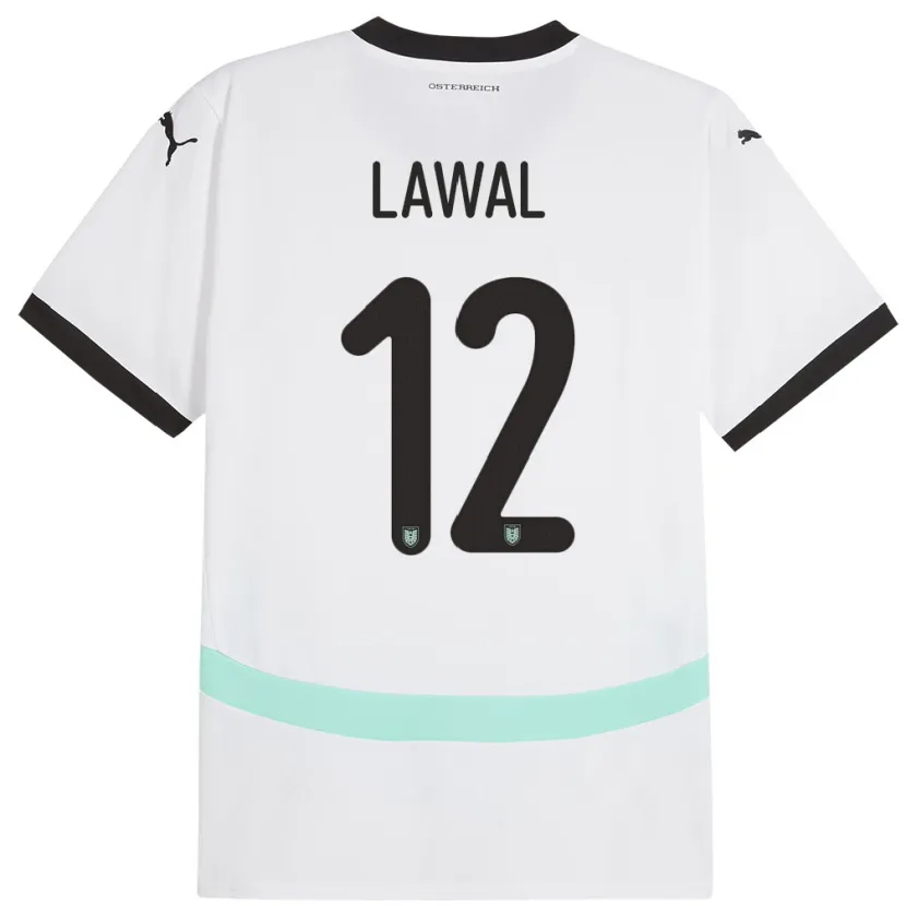 Danxen Dames Oostenrijk Tobias Lawal #12 Wit Uitshirt Uittenue 24-26 T-Shirt