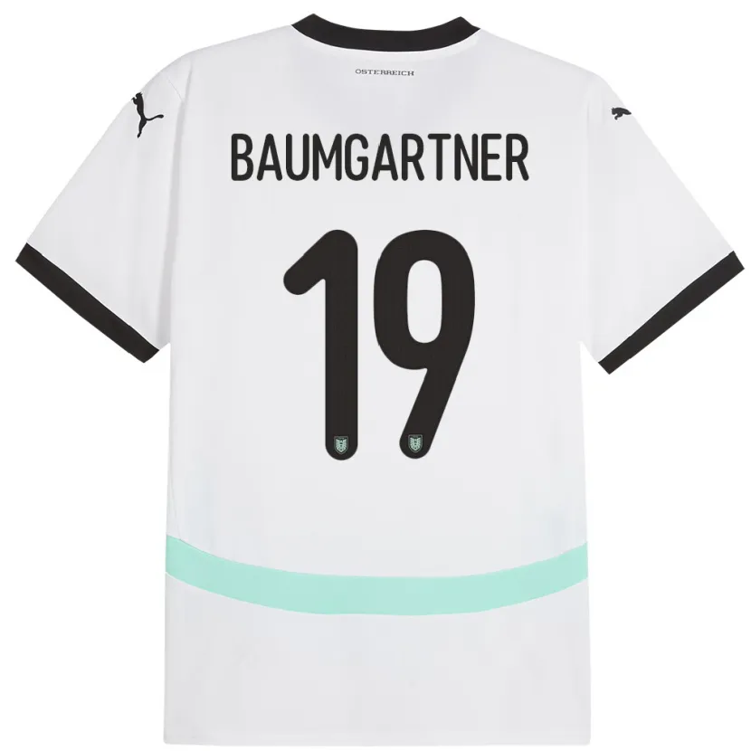 Danxen Dames Oostenrijk Christoph Baumgartner #19 Wit Uitshirt Uittenue 24-26 T-Shirt