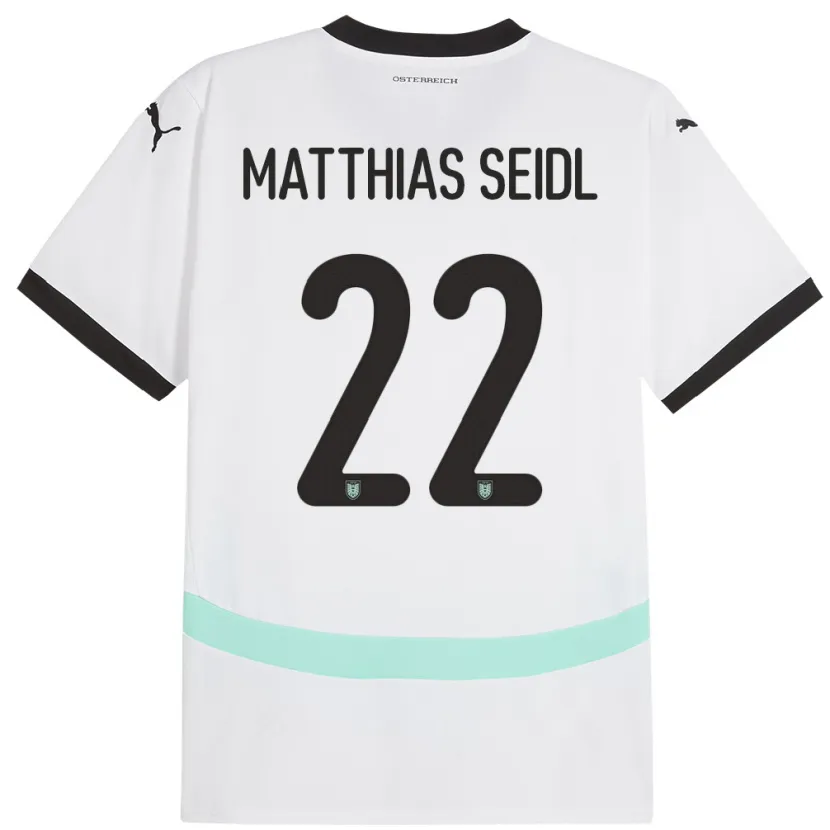 Danxen Dames Oostenrijk Matthias Seidl #22 Wit Uitshirt Uittenue 24-26 T-Shirt