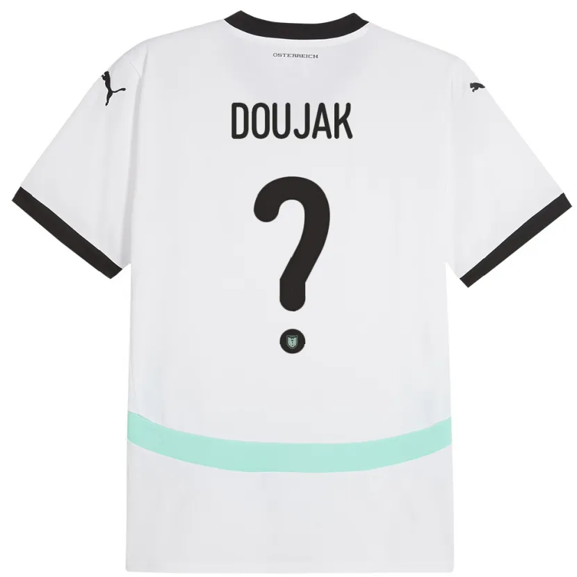 Danxen Dames Oostenrijk Moritz Doujak #0 Wit Uitshirt Uittenue 24-26 T-Shirt