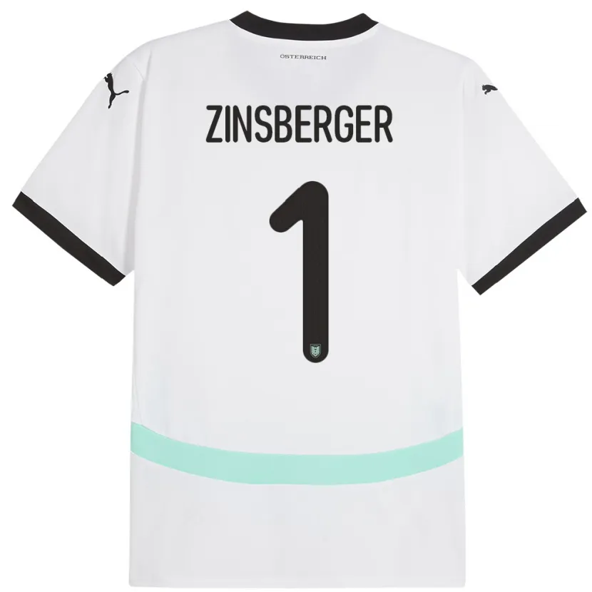 Danxen Dames Oostenrijk Manuela Zinsberger #1 Wit Uitshirt Uittenue 24-26 T-Shirt