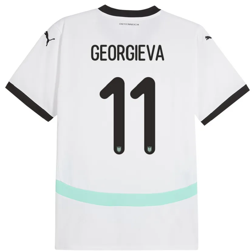Danxen Dames Oostenrijk Marina Georgieva #11 Wit Uitshirt Uittenue 24-26 T-Shirt