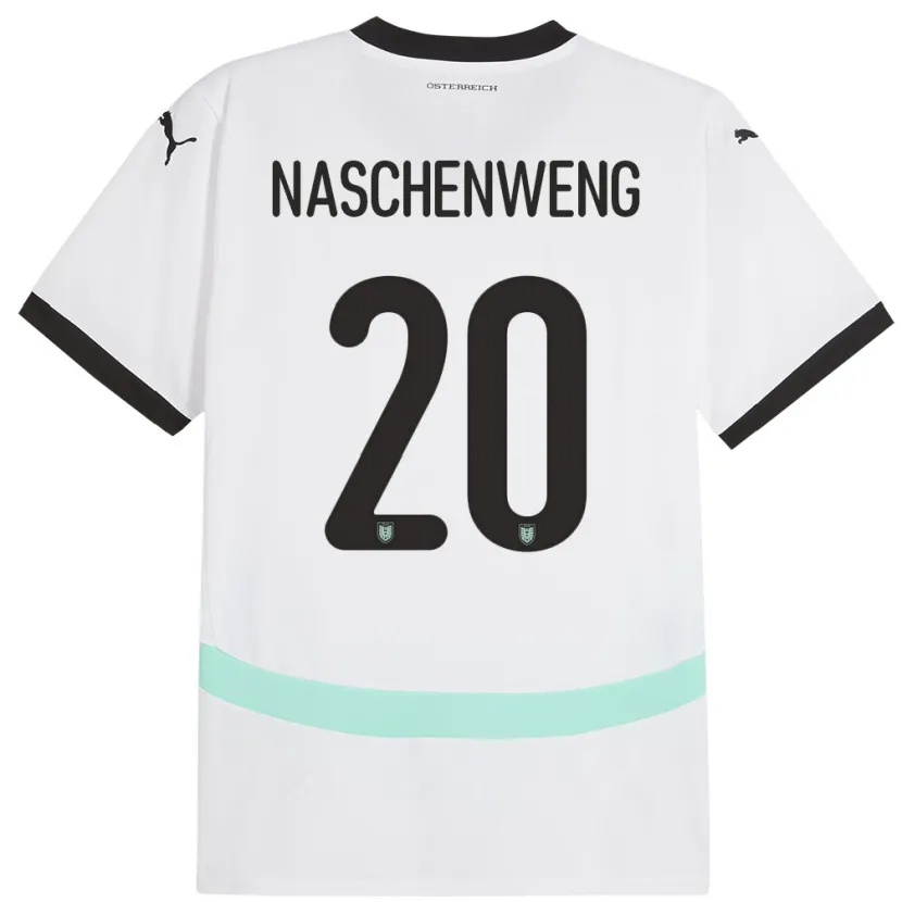 Danxen Dames Oostenrijk Katharina Naschenweng #20 Wit Uitshirt Uittenue 24-26 T-Shirt