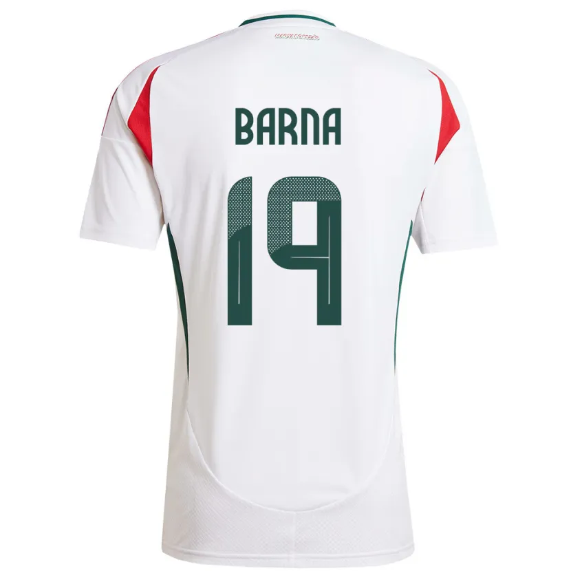 Danxen Dames Hongarije Daniel Barna #19 Wit Uitshirt Uittenue 24-26 T-Shirt