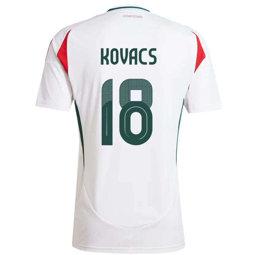 Danxen Dames Hongarije Laura Kovács #18 Wit Uitshirt Uittenue 24-26 T-Shirt
